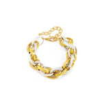 Pulsera elegante de eslabones oro/plata - CRAB.MX