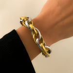 Pulsera elegante de eslabones oro/plata - CRAB.MX