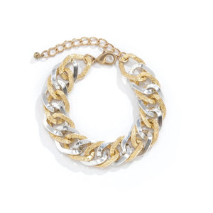 Pulsera elegante de eslabones oro/plata - CRAB.MX