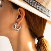 ARETES CHUNKY PLATEADOS - CRAB.MX